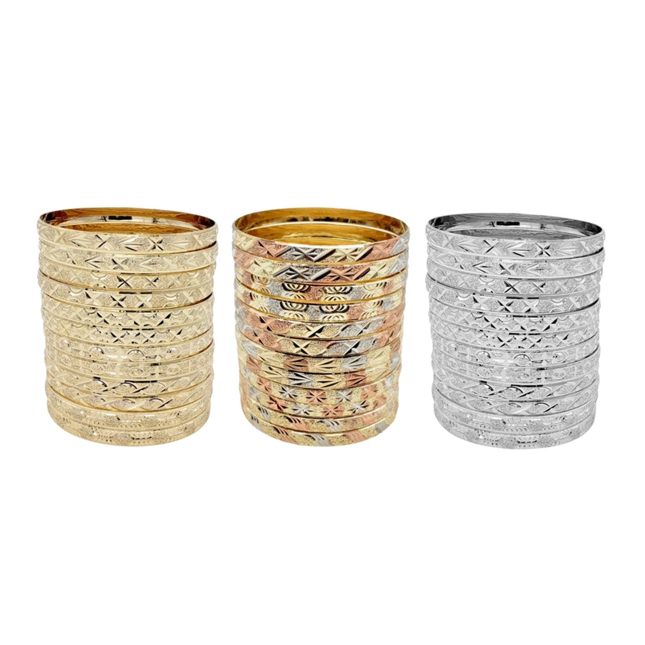 Golden Goddess – 22K Real Gold Plated 12Pc Slim Bridal Bangles Set Dolledlife