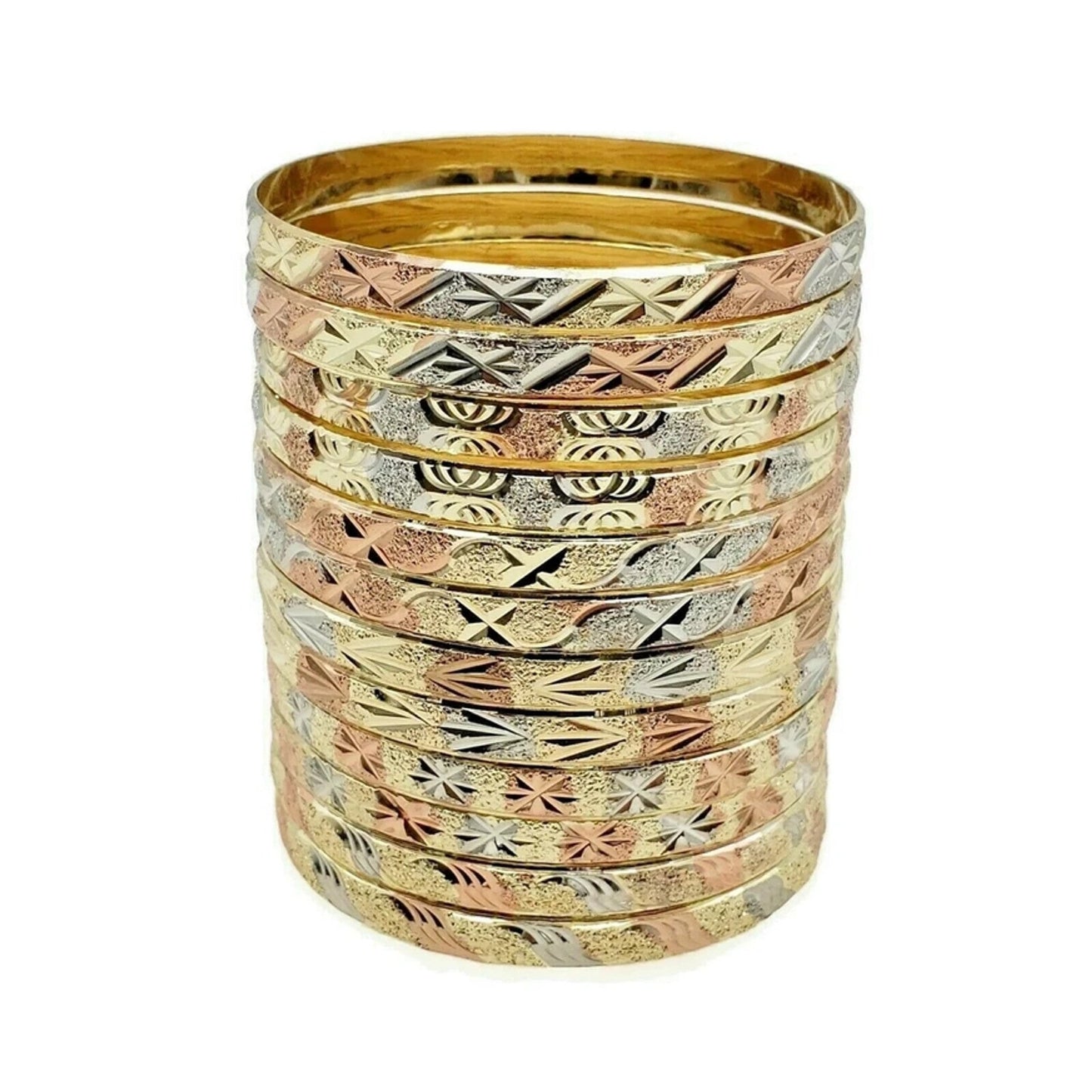 Golden Goddess – 22K Real Gold Plated 12Pc Slim Bridal Bangles Set Dolledlife